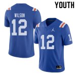 Youth Florida Gators #12 Quincy Wilson NCAA Jordan Brand Royal Throwback Alternate Authentic Stitched College Football Jersey ABH1062ZJ